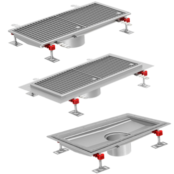 Saluran drainase kotak higienis dan kisi-kisi ACO